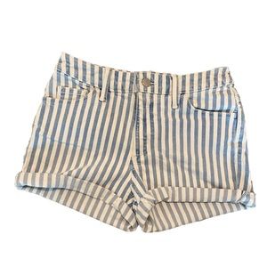 Striped Jean Shorts